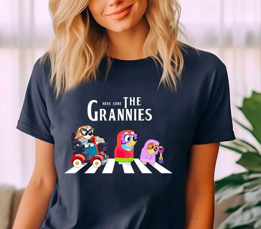 Here Come The Grannies Shirt, Bluey T-Shirt, Bluey Bingo Shirt, Bluey Family Sweatshirt, Bluey Tee, Bluey Cartoon Tee. Bluey Birthday Shirt