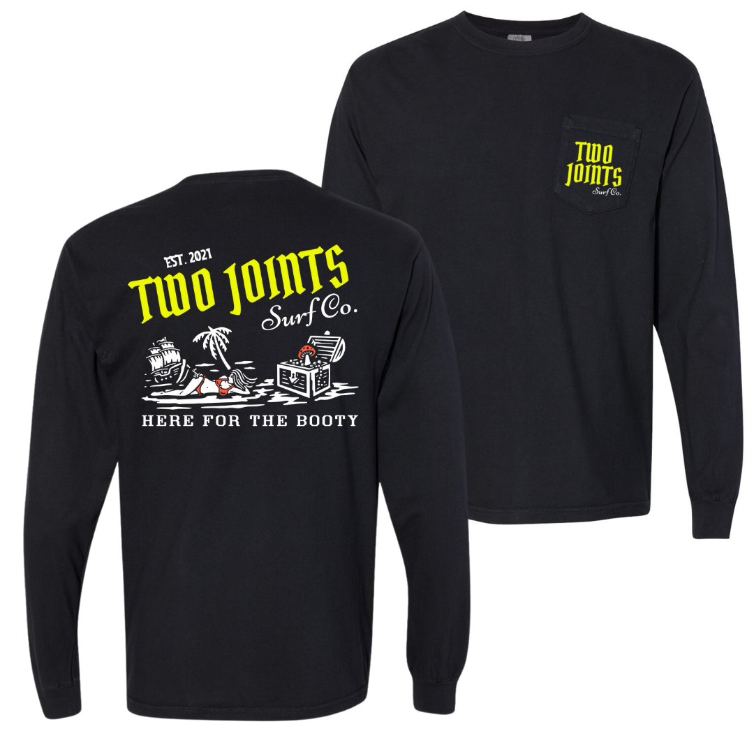 Here For The Booty Long Sleeve Tee Hoodie, Sweatshirt | CoreVibeTees.com