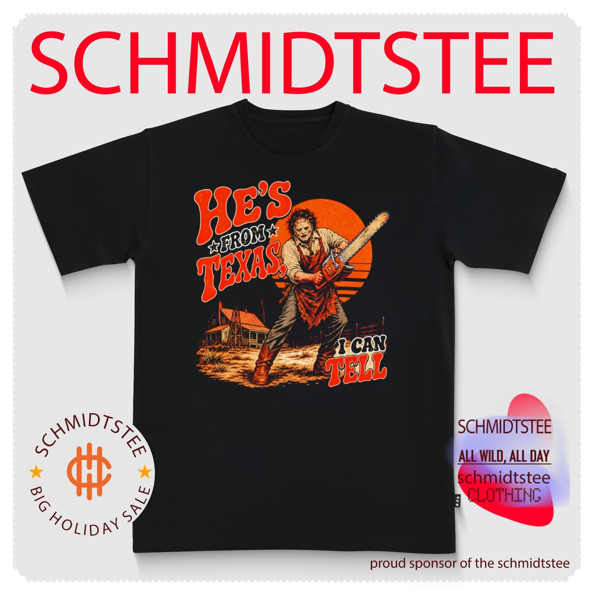 He’s From Texas I Can Tell Chainsaw Horror Halloween shirt
