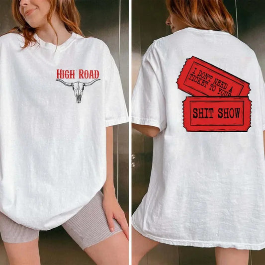 High R0ad Sh!t Show 2 Sides Tee, K0e WetzeI Clothing, Country Music Artist, Music Festival Tee, Unisex Short Sleeve Tee Shirt