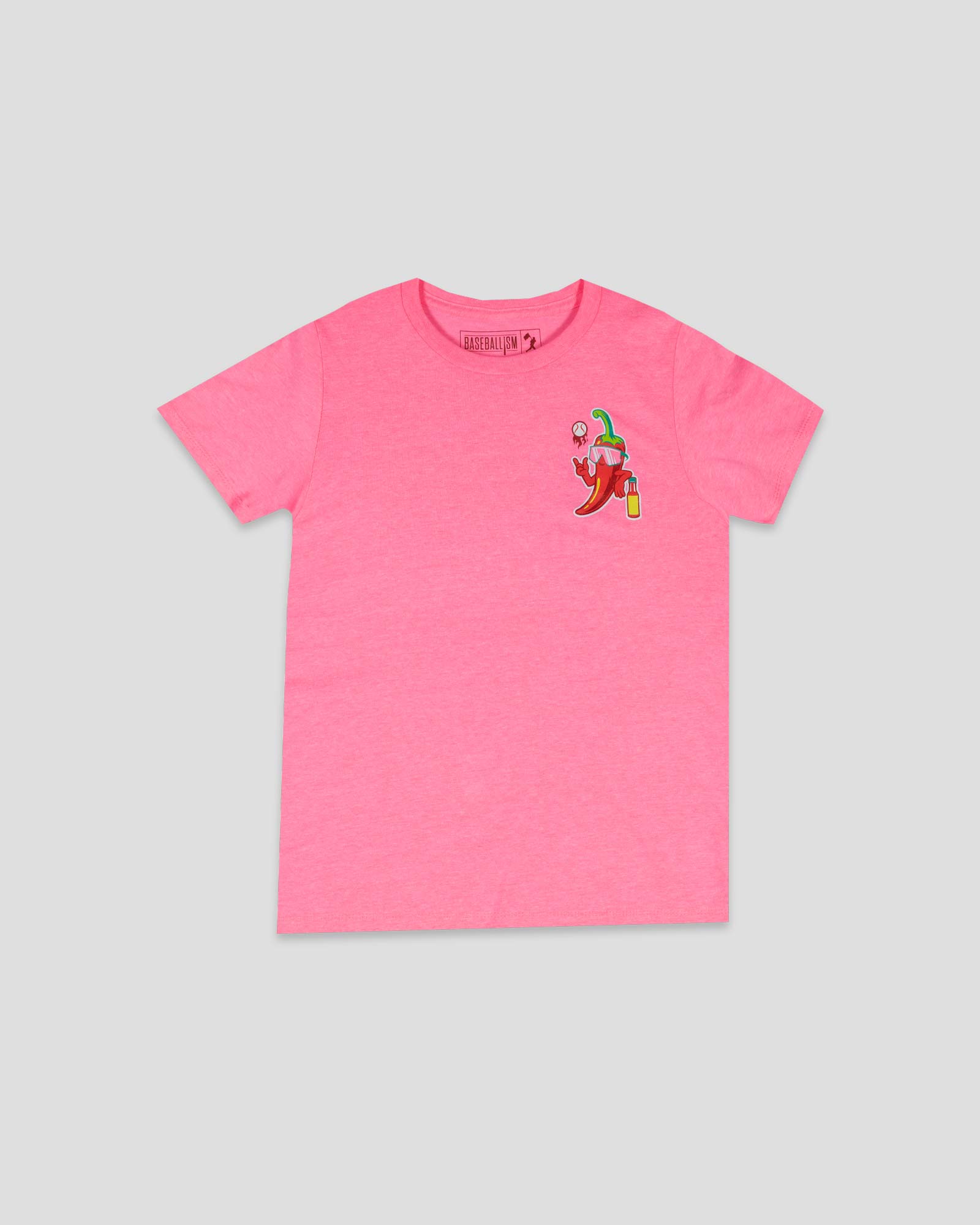 High Heat Hot Sauce Glow in the Dark T-Shirt (Pink) - Youth Hoodie, Sweatshirt | CoreVibeTees.com (Image 2)