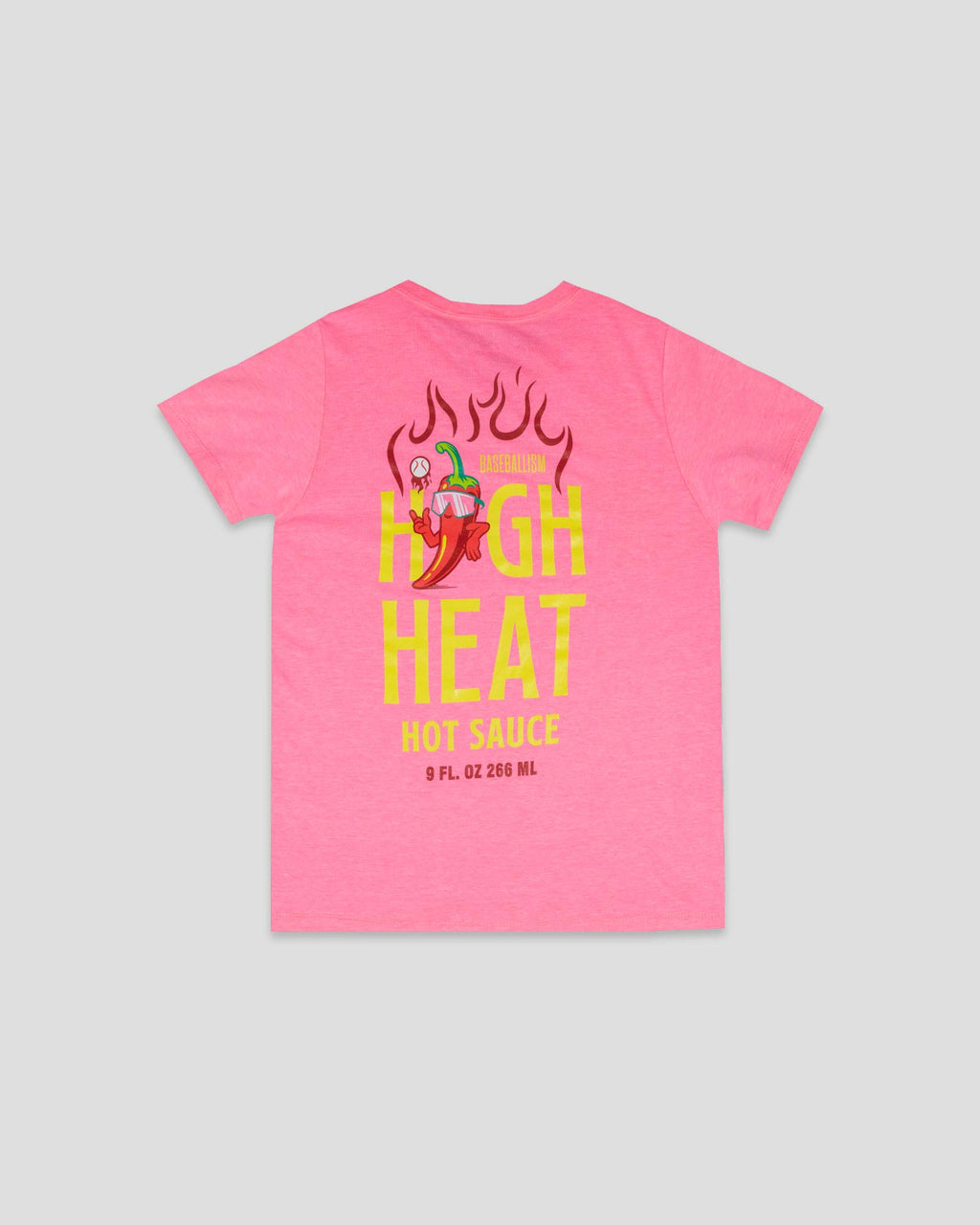High Heat Hot Sauce Glow in the Dark T-Shirt (Pink) - Youth Hoodie, Sweatshirt | CoreVibeTees.com (Image 3)