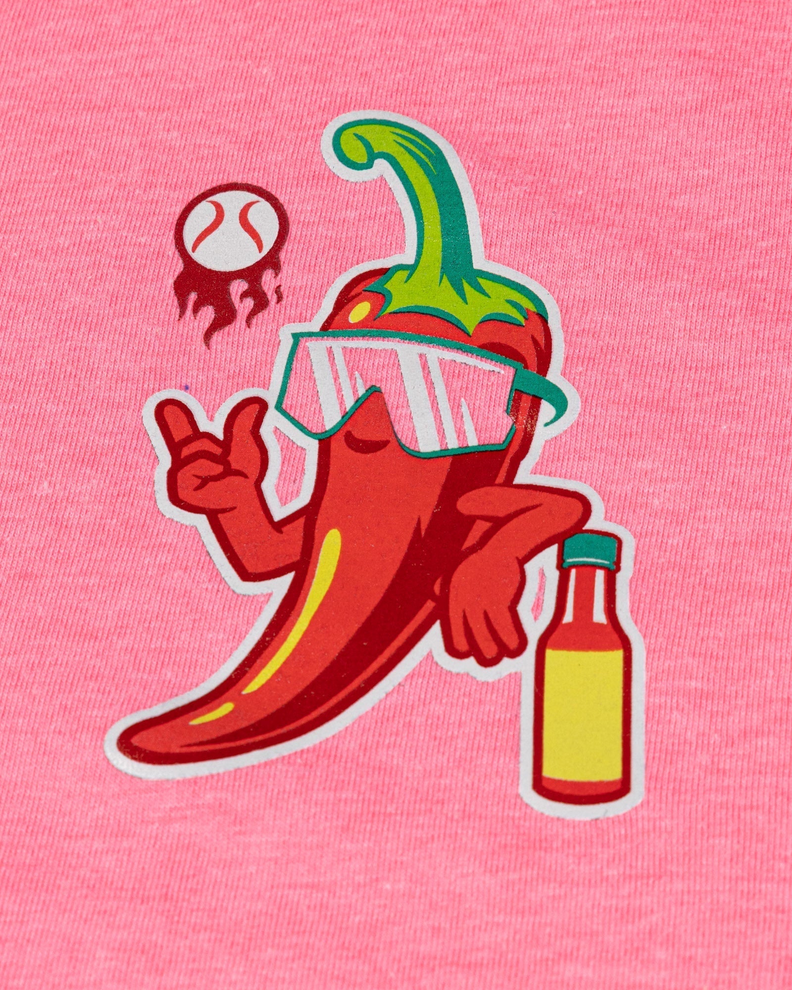 High Heat Hot Sauce Glow in the Dark T-Shirt (Pink) - Youth Hoodie, Sweatshirt | CoreVibeTees.com (Image 4)