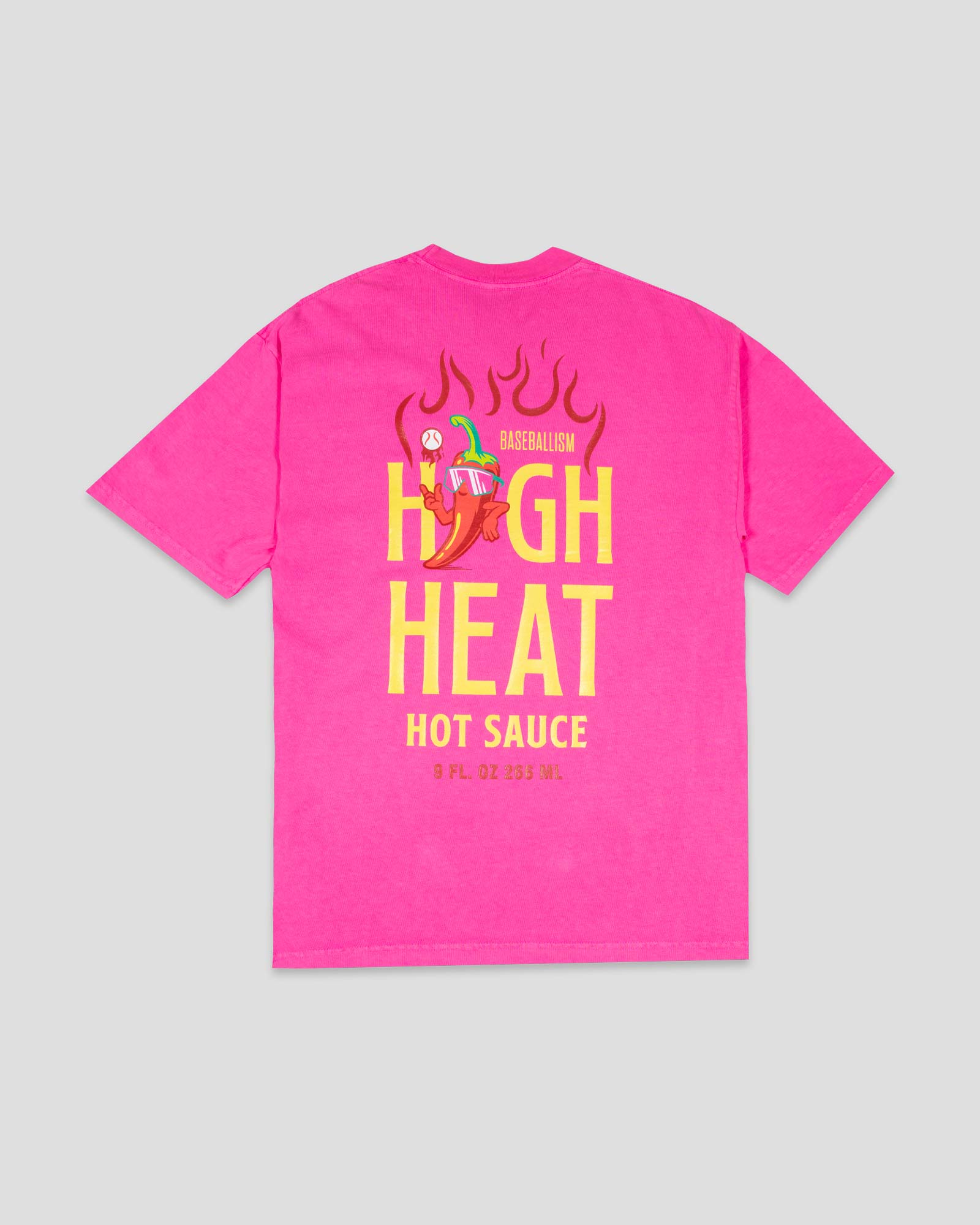 High Heat Hot Sauce Glow in the Dark Oversized T-Shirt (Hot Pink) Hoodie, Sweatshirt | CoreVibeTees.com (Image 3)