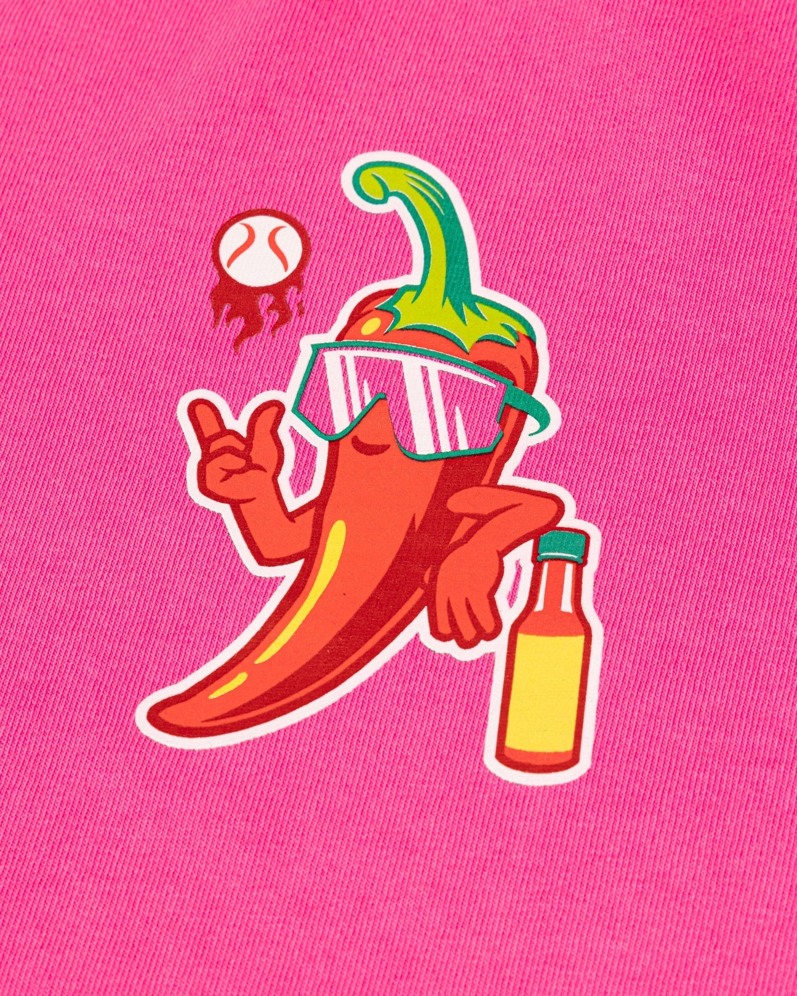High Heat Hot Sauce Glow in the Dark Oversized T-Shirt (Hot Pink) Hoodie, Sweatshirt | CoreVibeTees.com (Image 4)