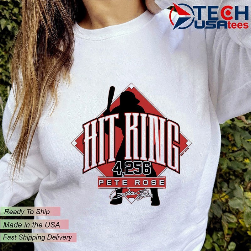 Hit King 4256 Pete Rose Cincinnati Reds signature shirt