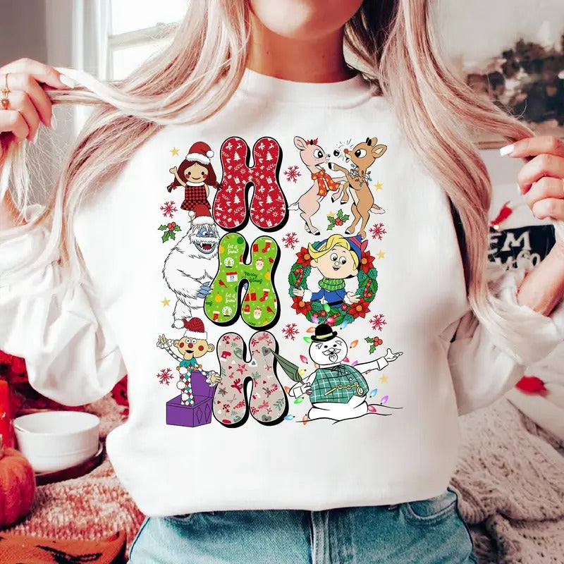 Ho Ho Ho Rudolph The Red Nosed Reindeer Christmas Shirt Christmas Movie Shirt Snowman Christmas Shirt Reindeer Christmas Shirt