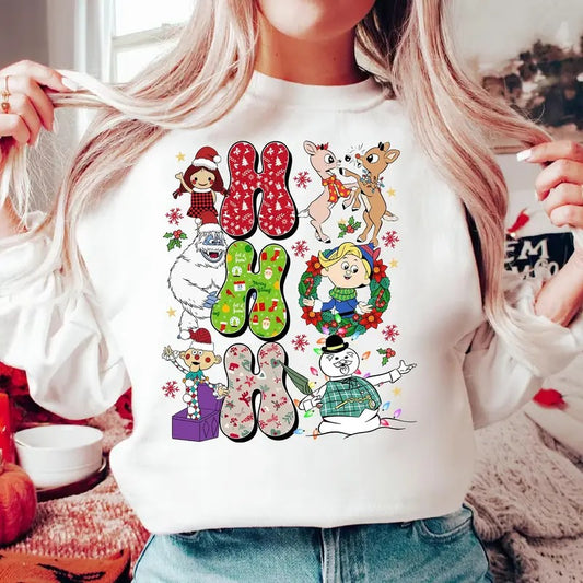 Ho Ho Ho Rudolph The Red Nosed Reindeer Christmas Shirt Christmas Movie Shirt Snowman Christmas Shirt Reindeer Christmas Shirt