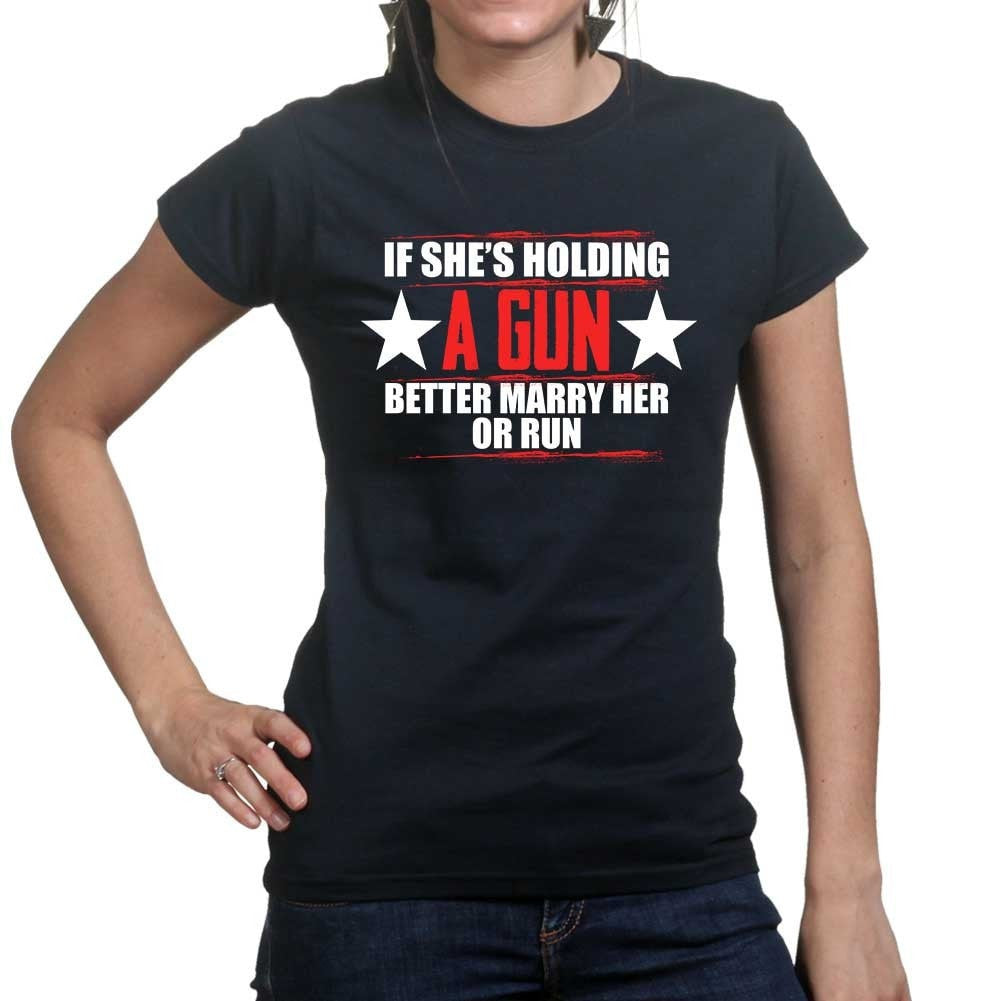 Ladies She's Holding A Gun T-shirt Style001 Hoodie, Sweatshirt | CoreVibeTees.com (Image 2)