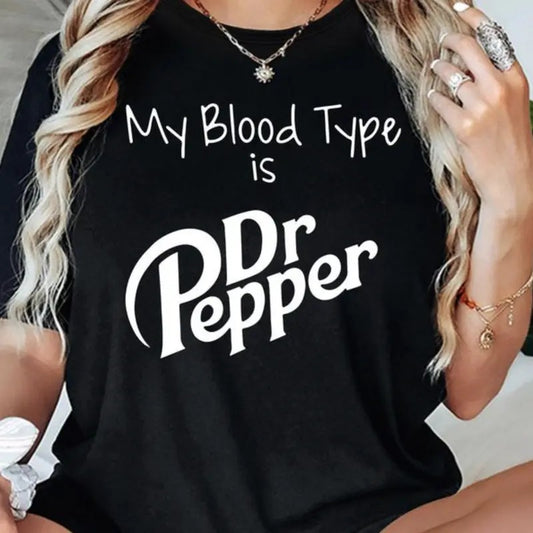 Women's Dr Pepper Print Round Neck T-Shirt/Sweatshirt/Hoodie, Vintage Retro Crewneck, Gift For Girlfriend, Cotton, Print Tee