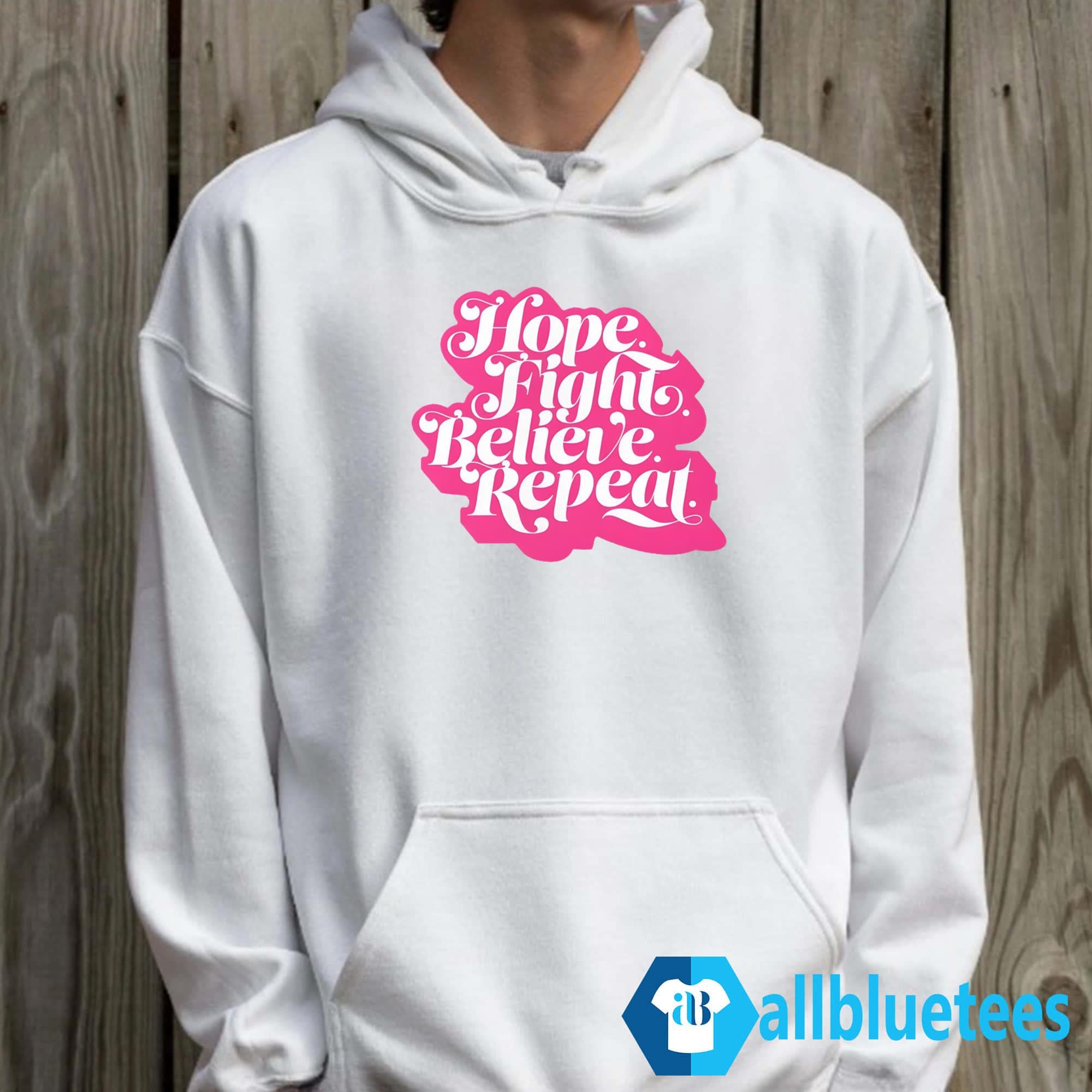 Hope Fight Believe Repeat Script Shirt