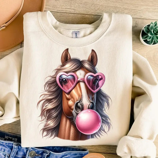 Horse Blowing Bubble Gum Png Horse Png Retro Png Funny Png Trendy Png Sublimation Design T-shirt Design Sweatshirt Png  T-shirt, sweater and Hoodie