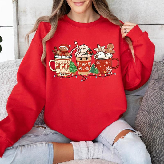 Hot Cocoa Crewneck Sweatshirt, Hot Chocolate Sweater, Hot Cocoa Shirt, Christmas Sweatshirt, Holiday Sweatshirts Winter Season Crewneck, Fun, Unisex Trendy