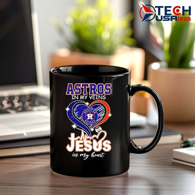Houston Astros in my veins Jesus in my heart shirt