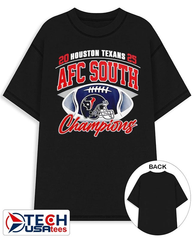 Houston Texans 2025 AFC South Champions helmet shirt