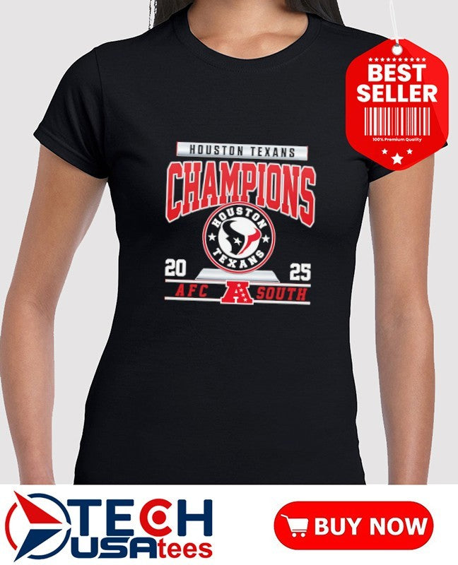 Houston Texans Football 2025 AFC South Champions logo shirt