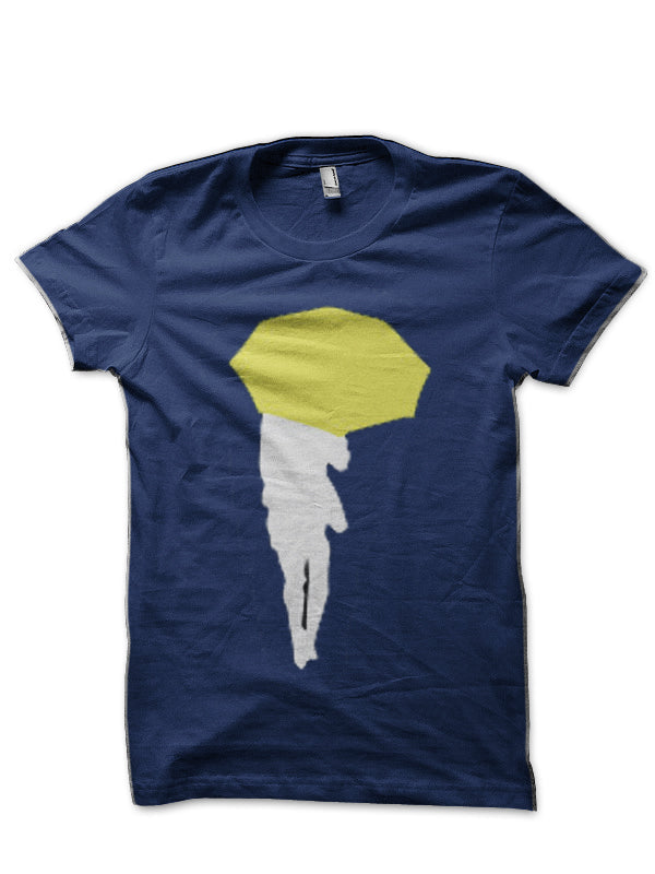 Yellow Umbrella Navy Blue T-Shirt Hoodie, Sweatshirt | CoreVibeTees.com