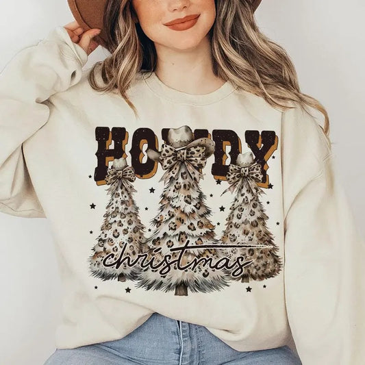 Howdy Christmas Bundle Shirt, Western Christmas Shirt, Retro Christmas Tree Shirt, Cowboy Christmas Shirt, Christmas Cowgirl, Coquette Christmas Shirt Soft Cotton Shirt, Christmas Gift Idea, Gift For Him, Gift For Her