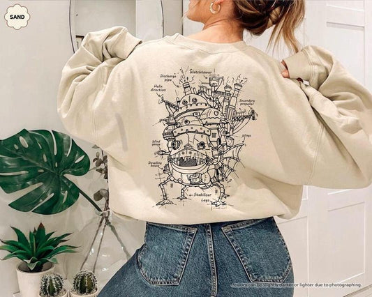Howl's Moving Castle Sweatshirt, Studio Ghibli Hoodie, Anime Lover Gifts, My Neighbor Totoro Sweatshirt, Spirited Away Hoodie, Hayao Miyazaki