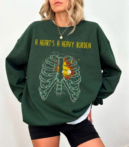 Howls Castle Sweatshirt, A heart's A Heavy Burden Shirt, Sophie Hatter Quote Hoodie, Miyazaki Sweatshirt, Anime Shirt, Gift For Anime Fan