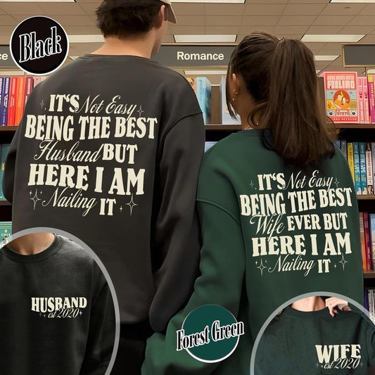 Husband And Wife Matching Valentines Day Sweatshirt,est Wife Anniversary Gift for Her,Married Gift from Husband,Best Husband Sweatshirt,Est Husband