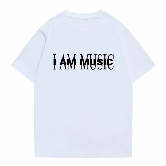 I Am Music Statement T-Shirt, Minimalist Typography Graphic Tee, Cotton Crew Neck T-Shirt, Gift for Musicians, Unisex Shirt, Menswear Top, Womenswear Top
