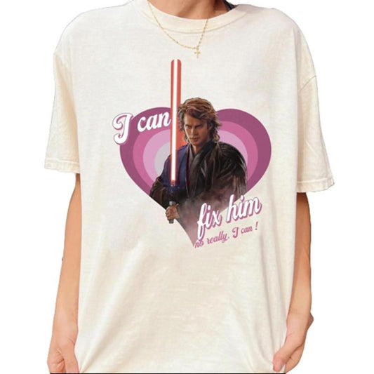 I Can Fix Him No Really I Can Graphic Tee, Darth Vader, An4kin 90s Retro Bootleg Tshirt, An4kin Gift For Lovers, Movie TV Actor Y2k T Shirt, Unisex T-Shirt, Gifts For Men Women, Short Sleeve Tee Shirt