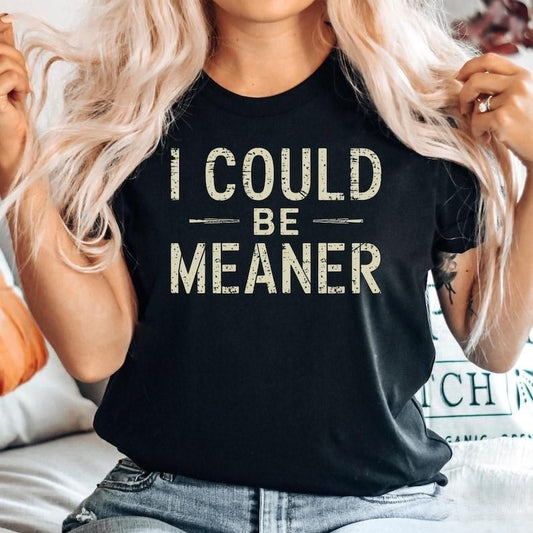 I Could Be Meaner Tshirt, Spicy Attitude Shirt, Confident and Funny Apparel, Perfect Gift for Nice People, Trend Tee - Trend Gift Womenswear