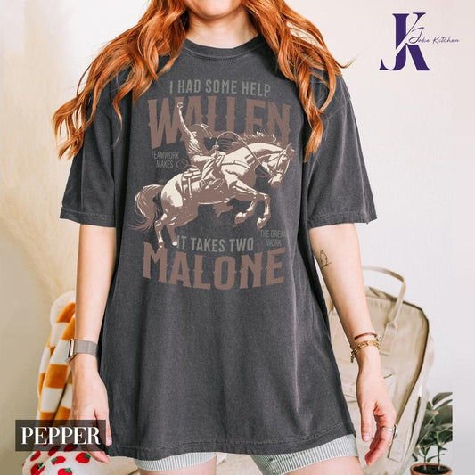 I Had Some Help Shirt, Country Music shirt, Posty Wallen shirt, It takes two to break a heart in two shirt, Unisex T-Shirt Men's Summer Clothes Men's Summer Clothes