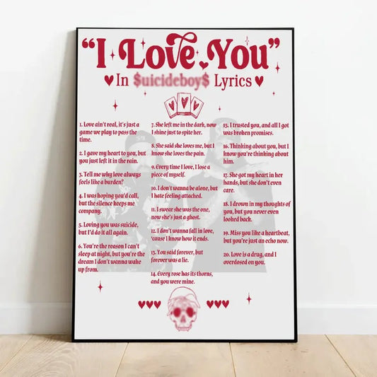 I Love You SB Lyrics Poster, Ruby Da Cherry And Scrim Print, G59 Greyday Gift For Fans, Music Poster | Album Cover Poster | Wall Decor | Music Giftstyle{n002}3