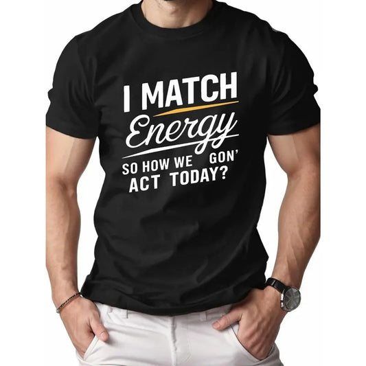 I MATCH Energy pure cotton men's Tshirt comfort fit T-shirt Made in USA