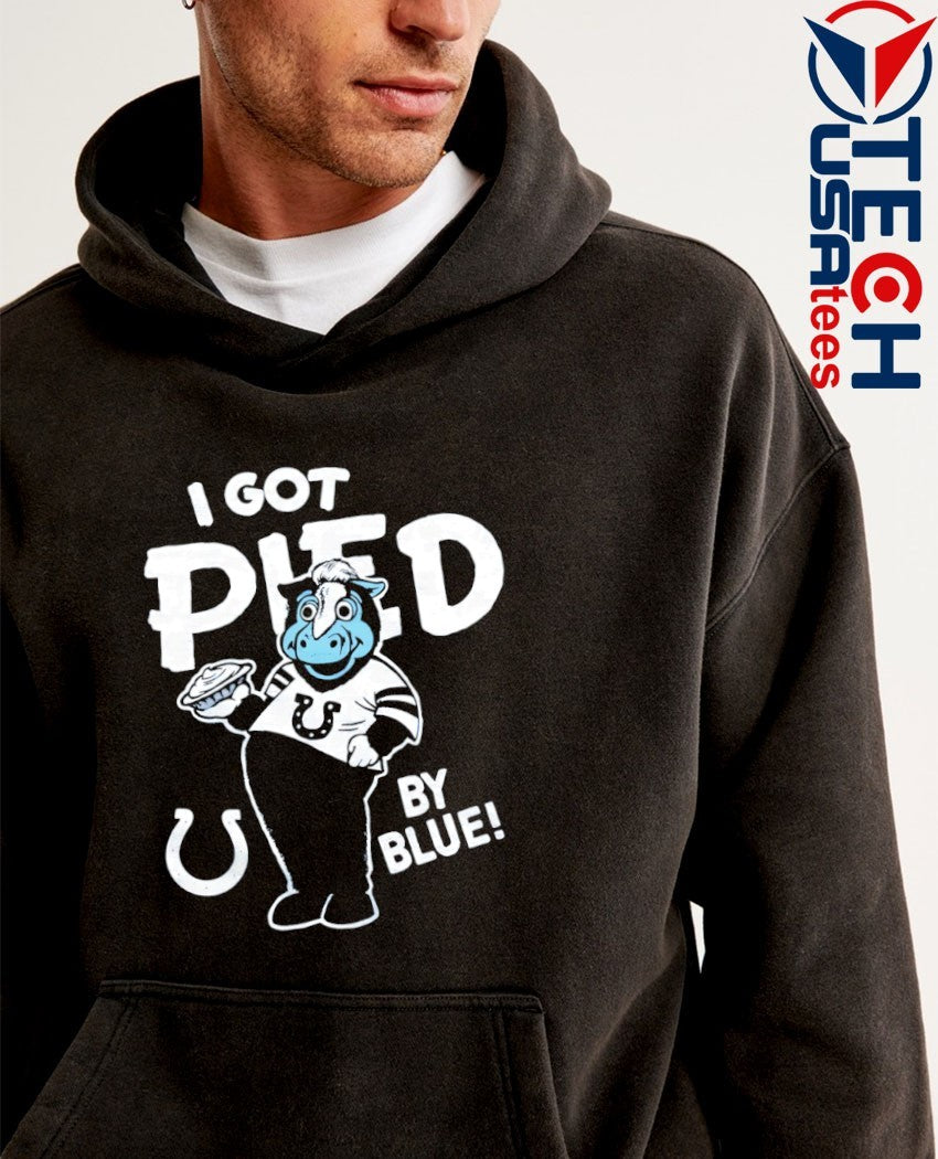 I got pied by blue Indianapolis Colts mascot shirt