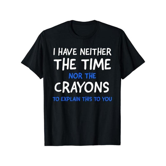 I have no time or pastel print men's short sleeve T-shirt, summer comfortable stretch fashion T-shirt, casual everyday fashion clothing Made in USA