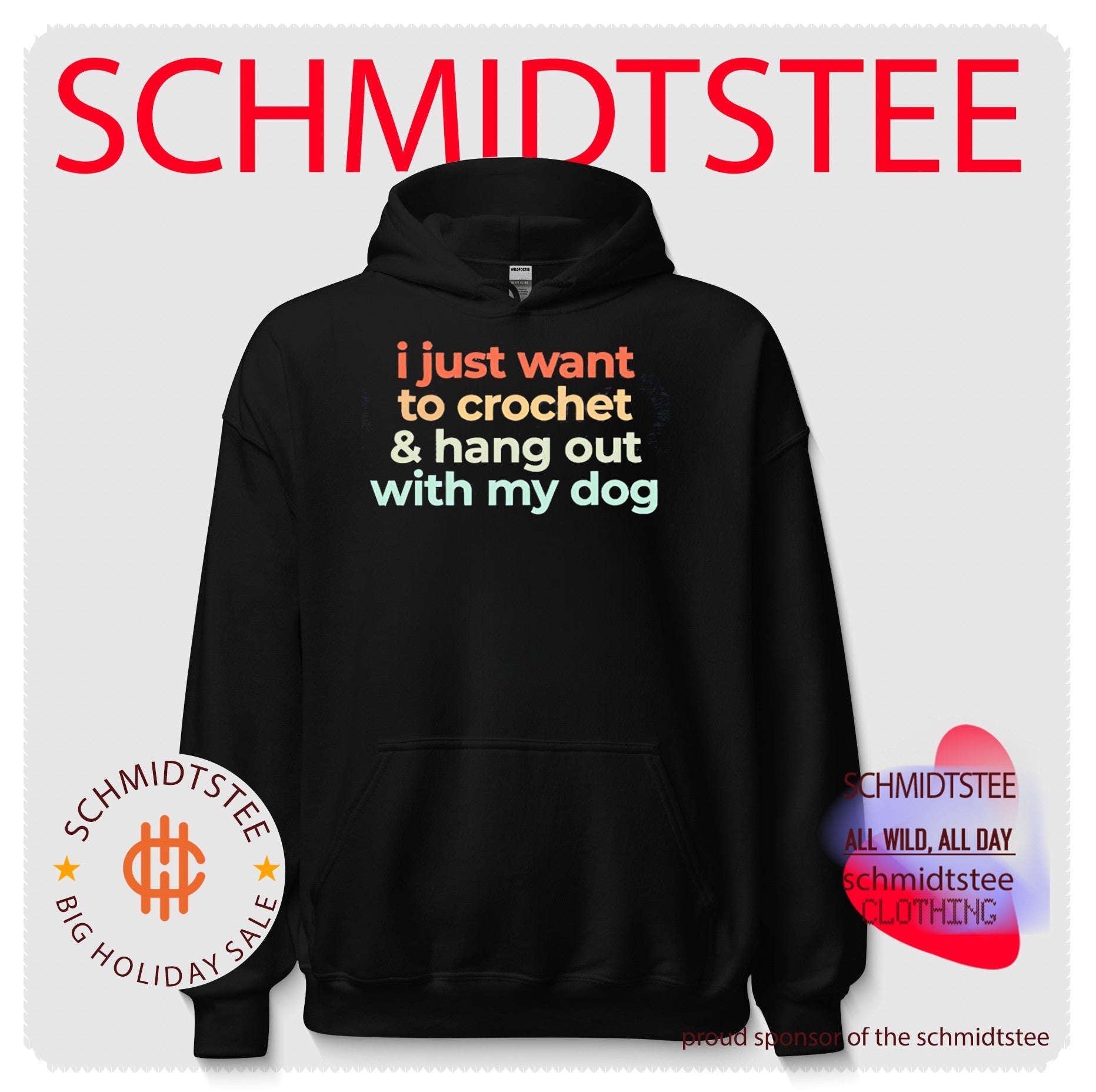 I just want to crochet and hang out with my dog simple text shirt