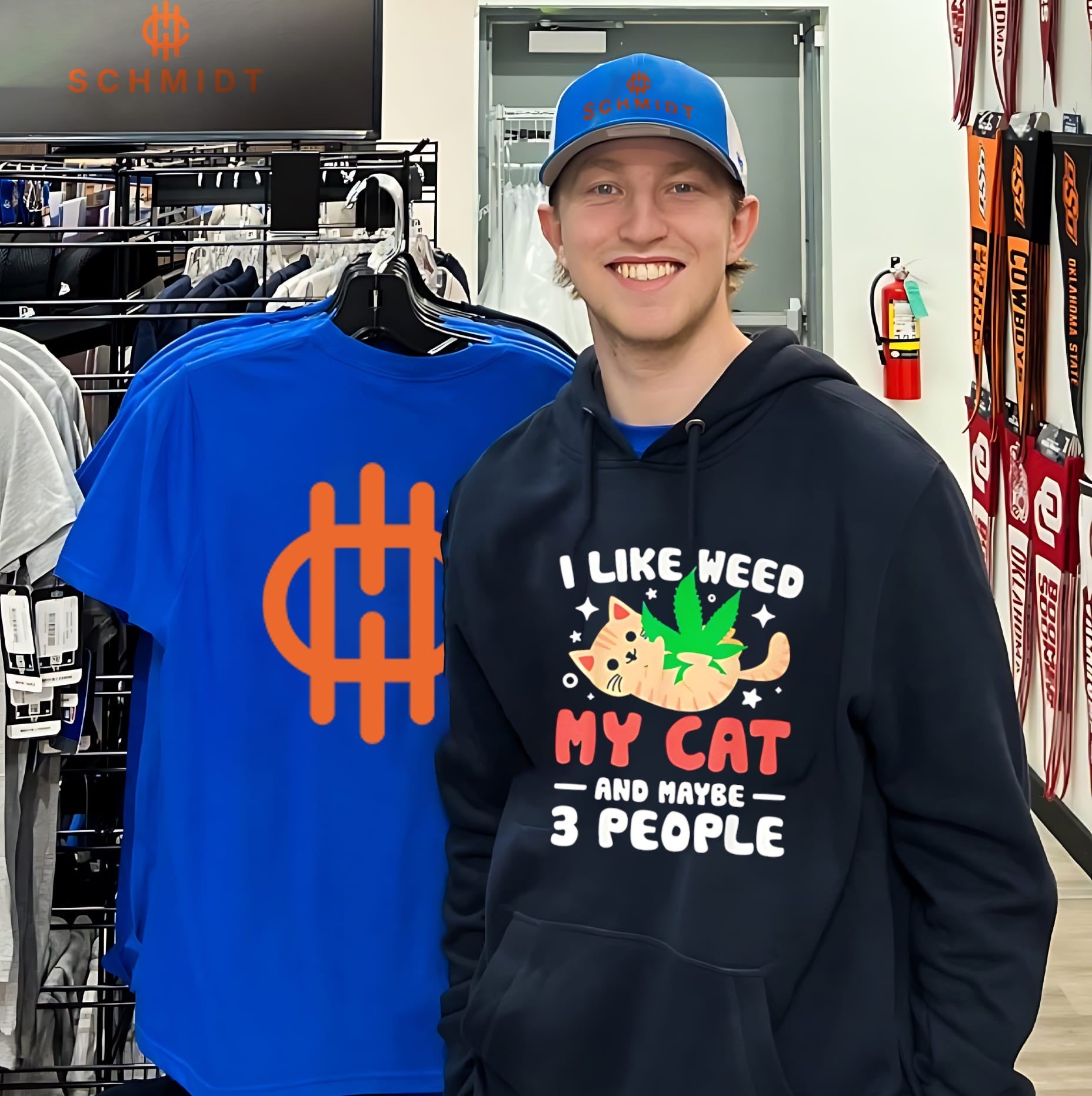 I like weed my cat and maybe 3 people graphic cat shirt