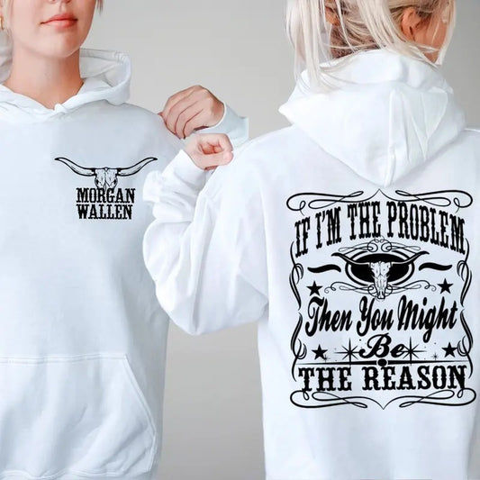 I'm Thee Problem, Country Music Merch, W@llenn 2 Sides Hoodie, Country Fans Top, Whiskey, Unisex Sweater Pullover Tee