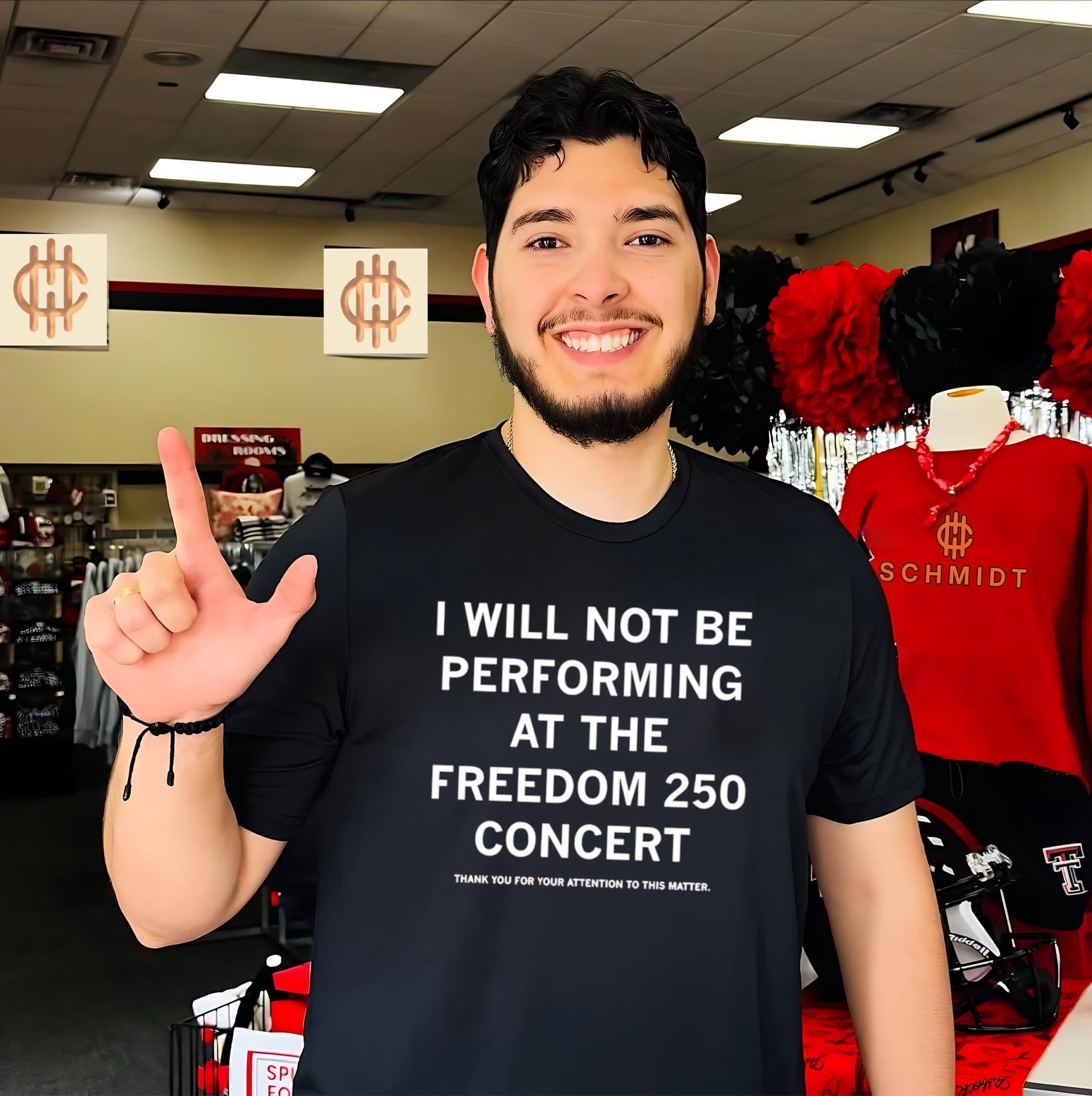 I will not be performing at the Freedom 250 Concert Thank you for your attention to this matter shirt