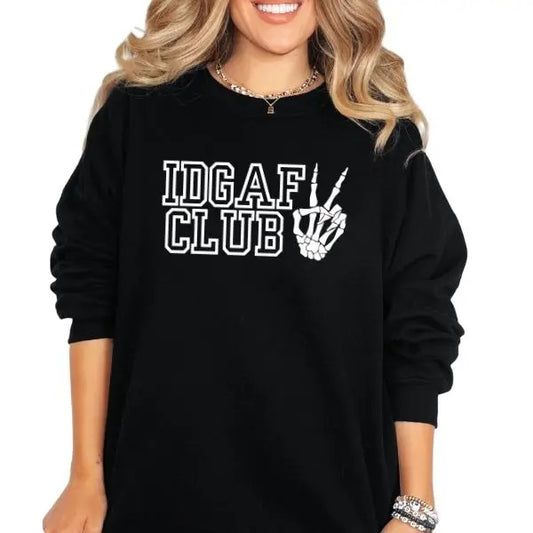 'IDGAF' & 'Hate You 2' T Shirt, Casual Alt Graphic Tee, Grunge Vibes, Short Sleeve Skeleton, Streetwear Alternative Punk Style Shirt for Casual Wear"