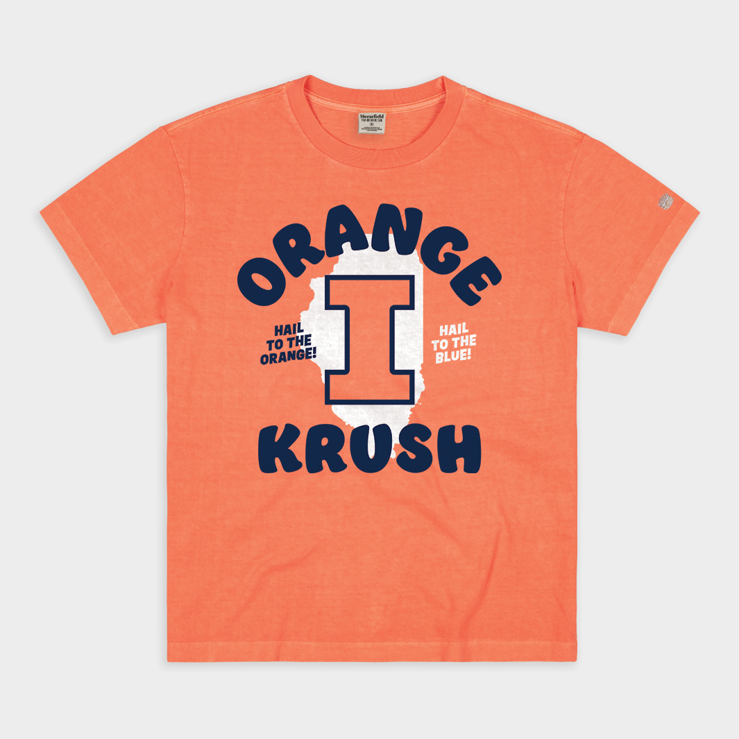 University of Illinois Orange Krush Vintage Heavyweight Tee Hoodie, Sweatshirt | CoreVibeTees.com (Image 1)
