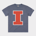 University of Illinois Block I Logo Vintage Heavyweight Tee Hoodie, Sweatshirt | CoreVibeTees.com
