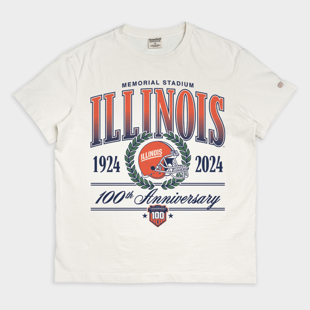 Illinois Football Memorial Stadium Centennial Vintage Heavyweight Tee Style001 Hoodie, Sweatshirt (Image 1)