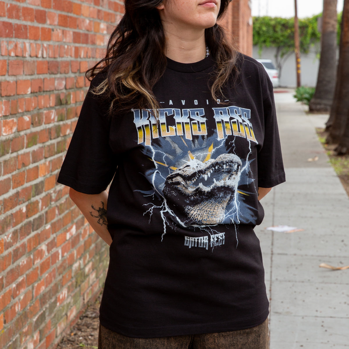 AVOID - Gator Fest Black Tee Hoodie, Sweatshirt | CoreVibeTees.com (Image 2)