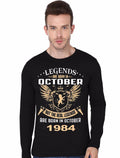 Legends Are Born In October 1984 Black Full Sleeve T-Shirt Hoodie, Sweatshirt | CoreVibeTees.com