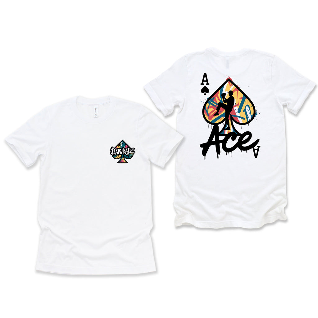 BatWrapz "Ace" Adult Tee - White Hoodie, Sweatshirt | CoreVibeTees.com (Image 1)