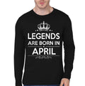 Legends Are Born In April Black Full Sleeve T-Shirt Hoodie, Sweatshirt | CoreVibeTees.com