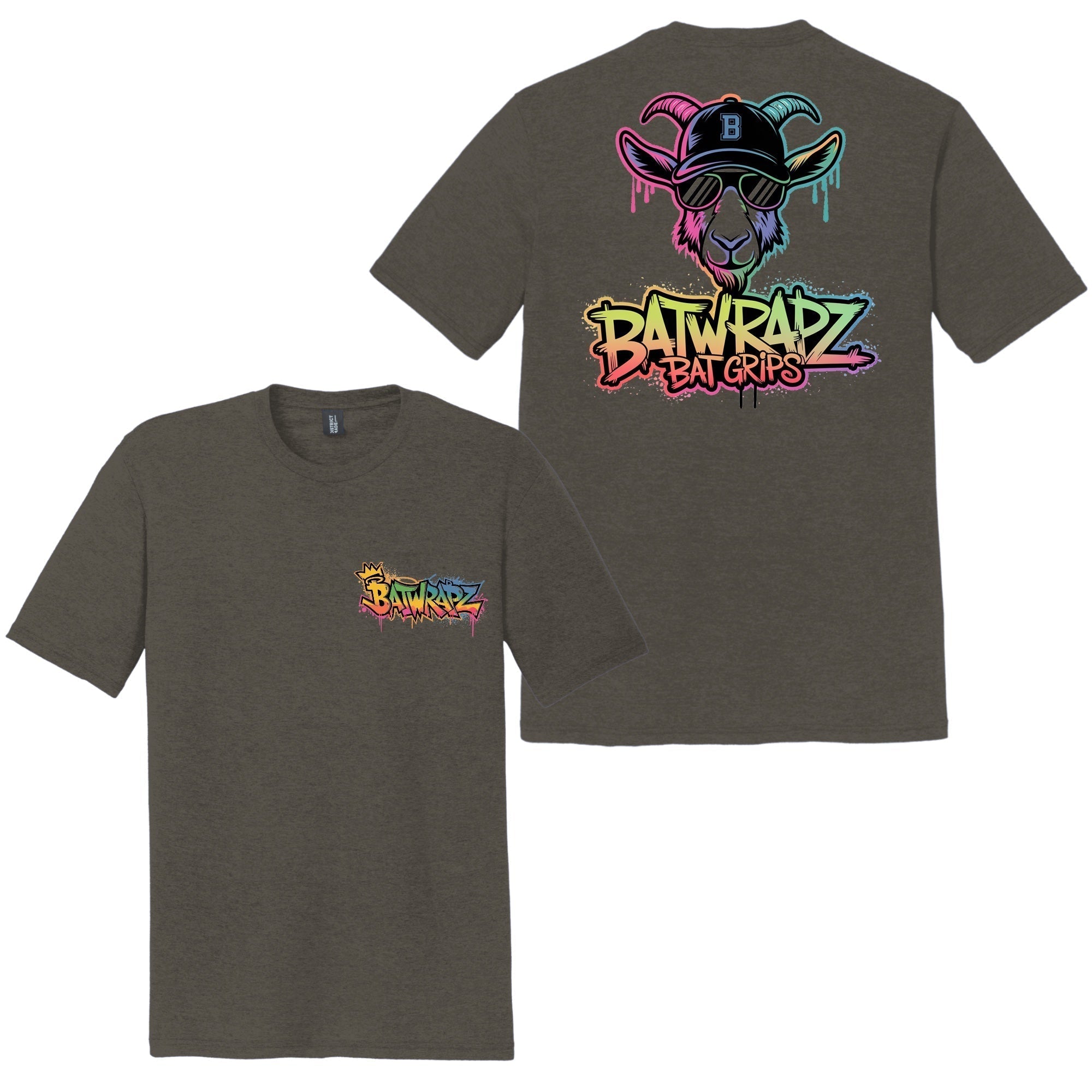 BatWrapz "Graffiti Goat" Adult Tee - Gray Hoodie, Sweatshirt | CoreVibeTees.com (Image 1)