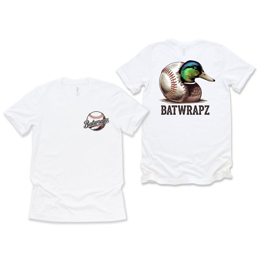 BatWrapz "Duck Down Baseball" Adult Tee - White Hoodie, Sweatshirt | CoreVibeTees.com (Image 1)