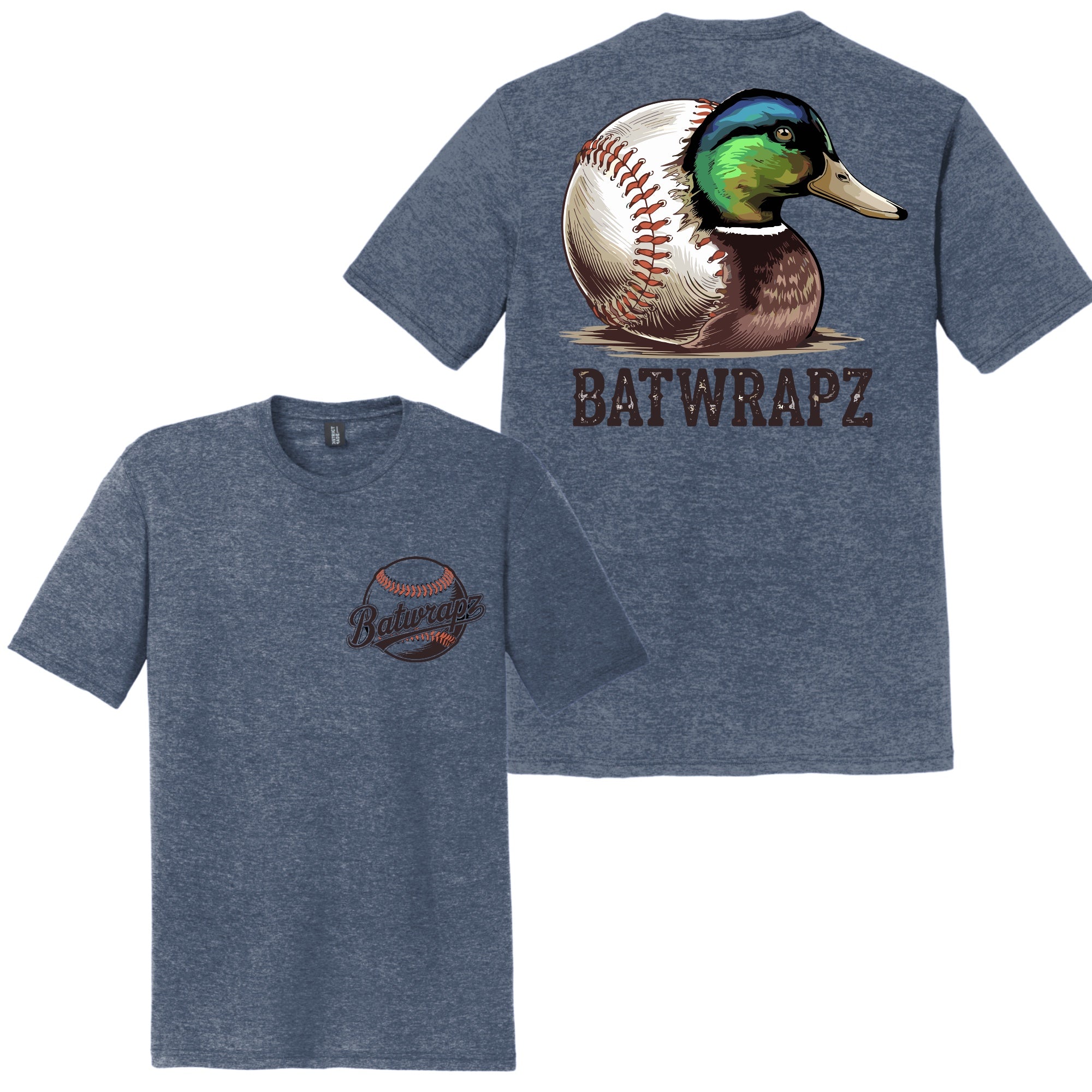 BatWrapz "Duck Down Baseball" Adult Tee - Navy Hoodie, Sweatshirt | CoreVibeTees.com (Image 1)