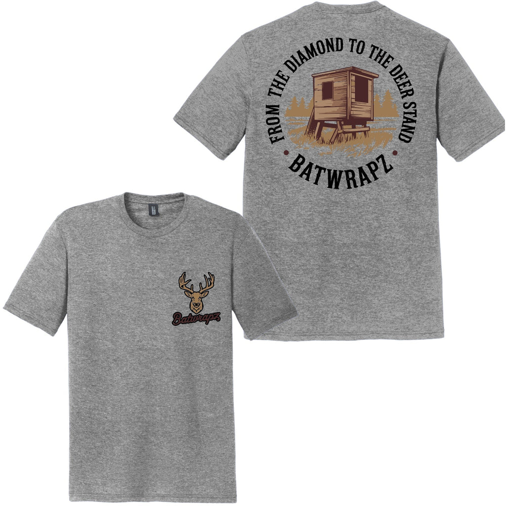 BatWrapz "Diamond to Deer Stand" Adult Tee - Gray Hoodie, Sweatshirt | CoreVibeTees.com (Image 1)