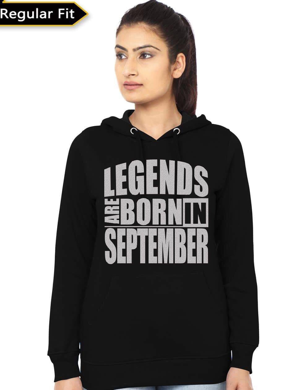 Legends Are Born In September Girlâ€™s Hoodie T-Shirts, Sweatshirt | CoreVibeTees.com